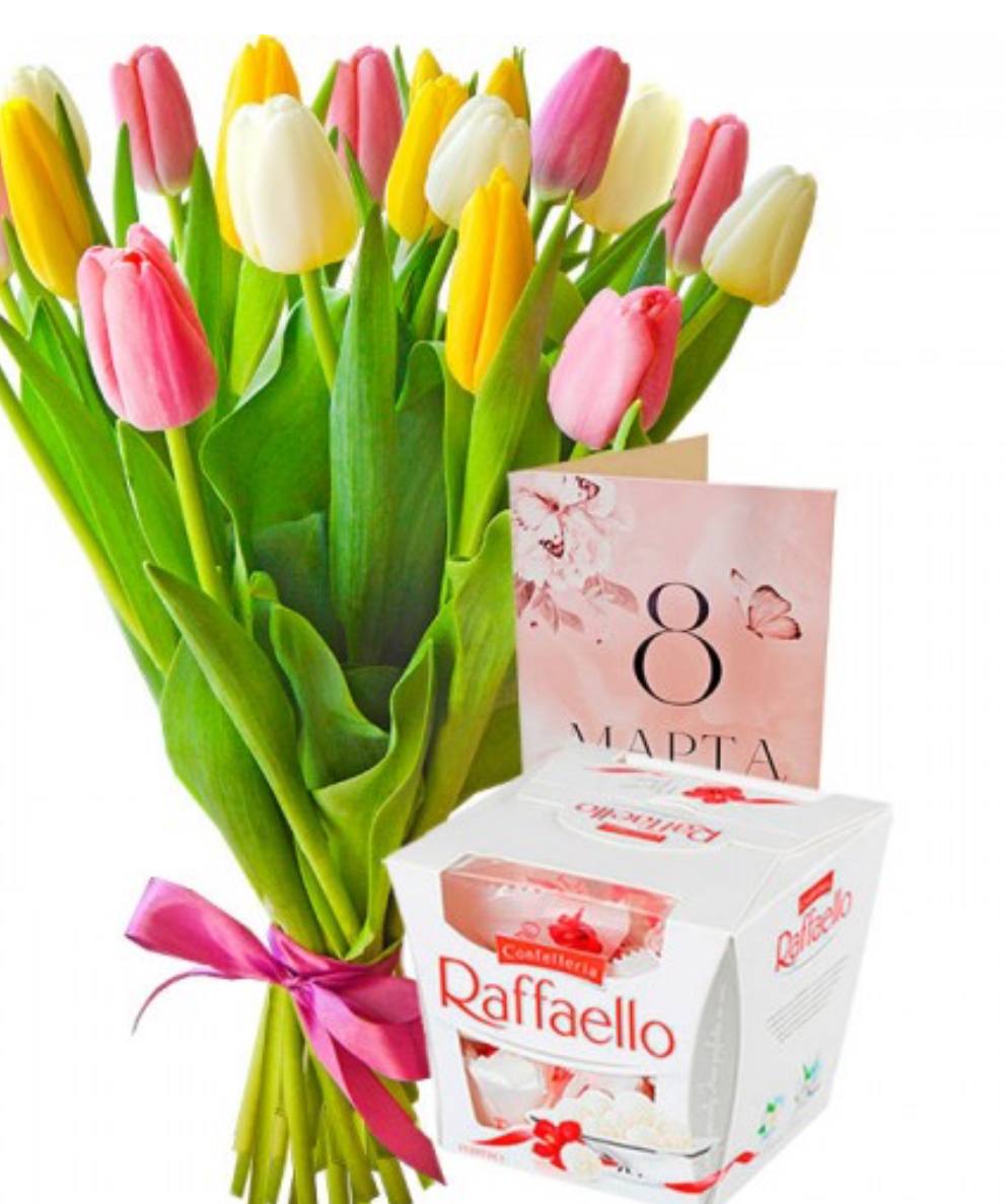 Gift set of Tulips and Raffaello